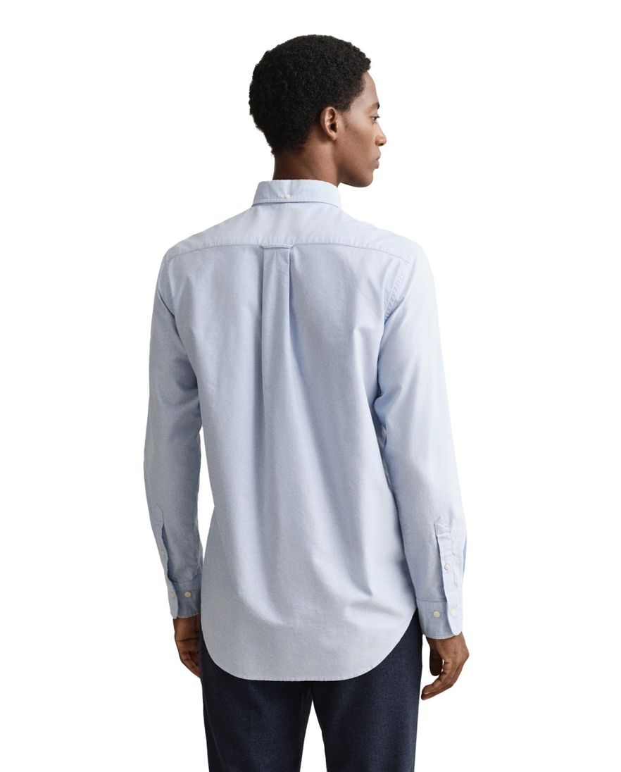 Gant casual overhemd Regular Fit lichtblauw effen met borstzak