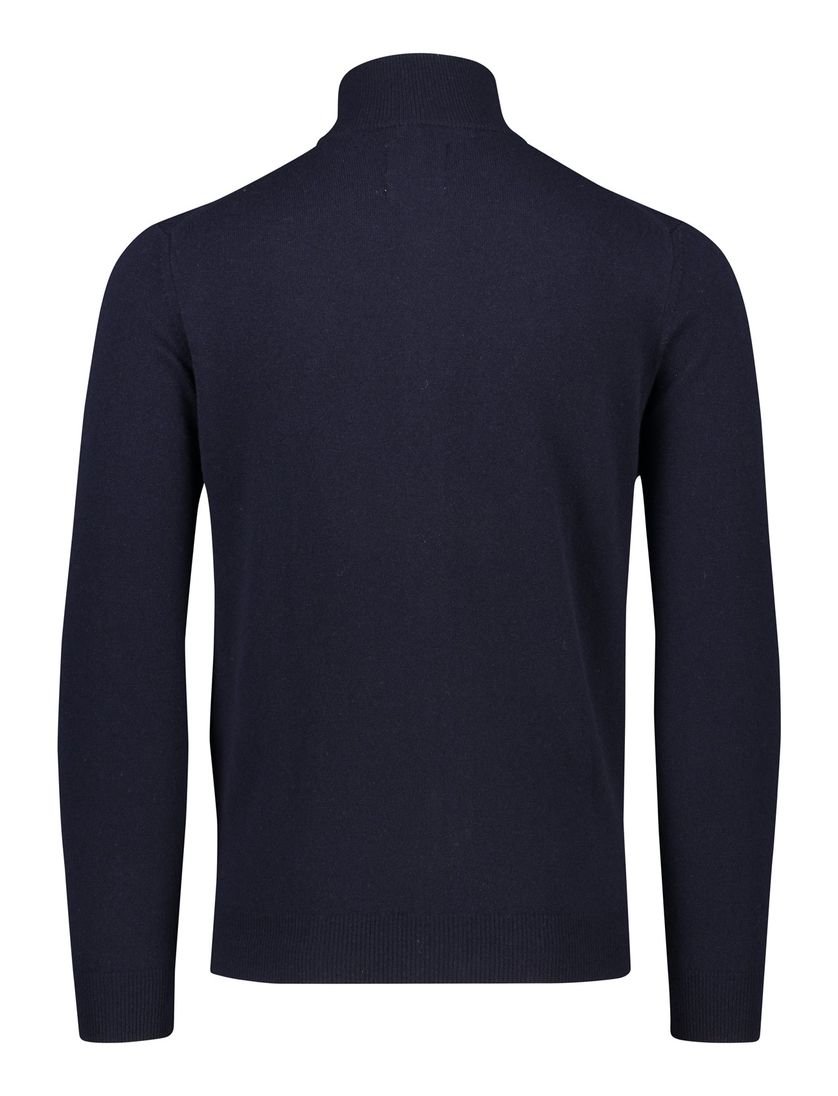 Gant vest opstaande kraag donkerblauw met rits