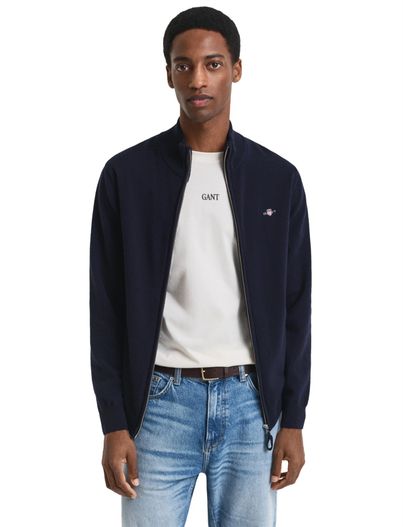 Gant Gant Vest donkerblauw lamswol