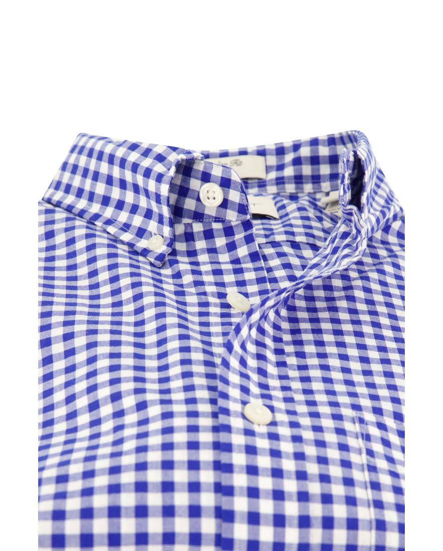 Gant casual geruit overhemd normale fit blauw katoen