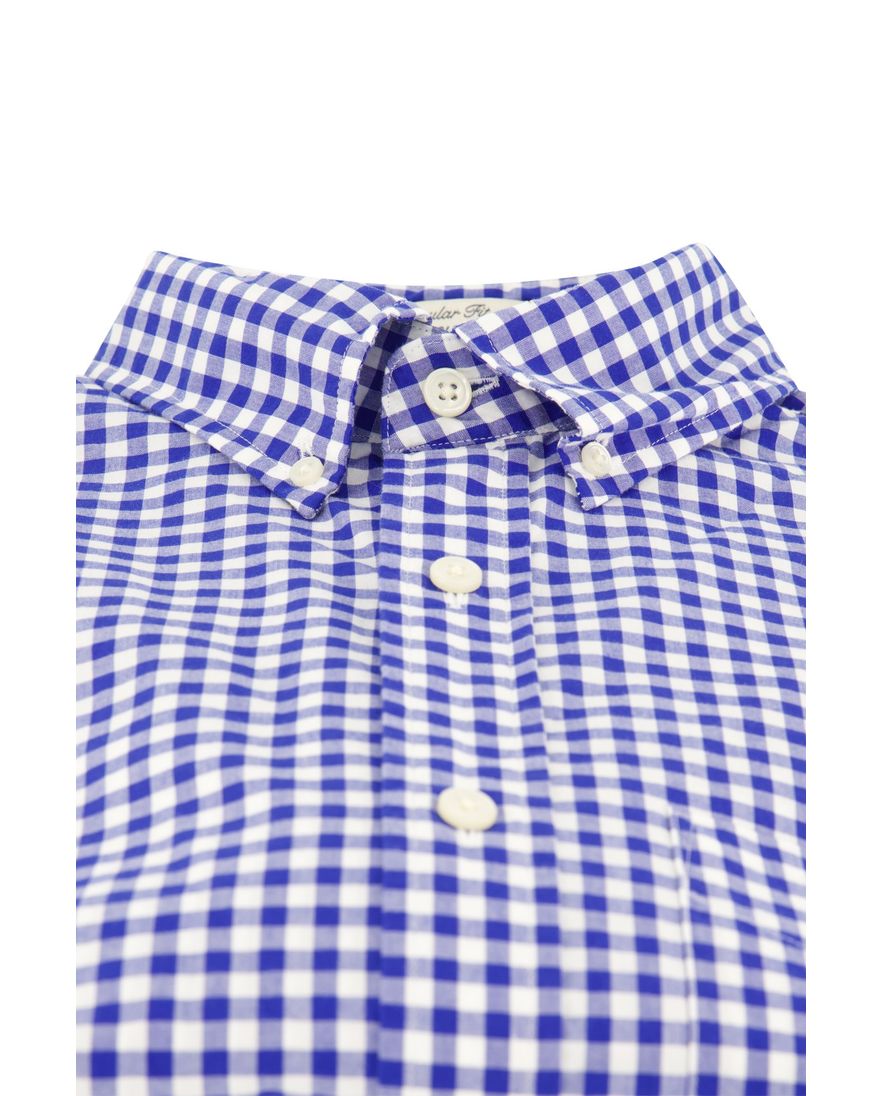 Gant casual geruit overhemd normale fit blauw katoen