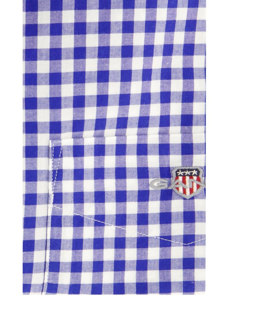 Gant casual geruit overhemd normale fit blauw katoen