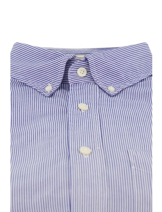 Gant Poplin overhemd blauw wit gestreept borstzak