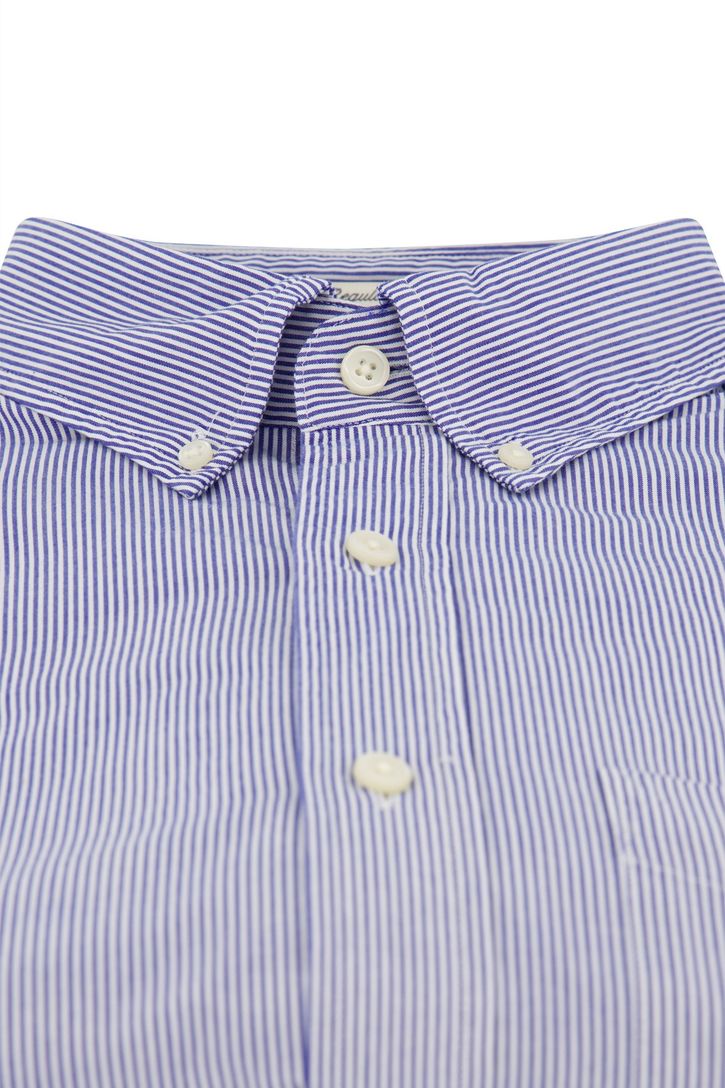 Katoenen Gant casual overhemd normale fit lichtblauw gestreept