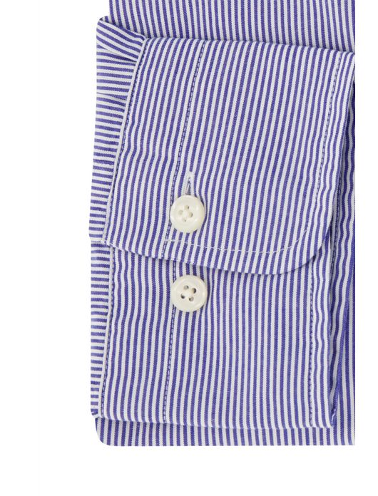 Gant Poplin overhemd blauw wit gestreept borstzak
