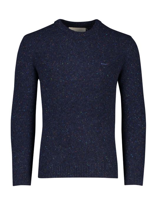 Gant trui donkerblauw ronde hals wol
