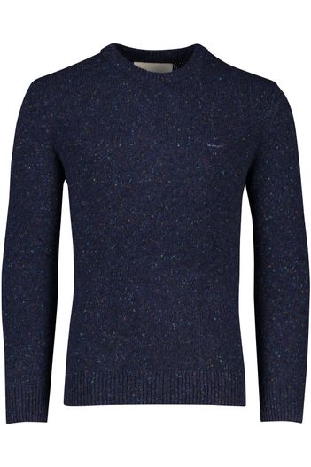 Gant Gant wollen trui ronde hals donkerblauw