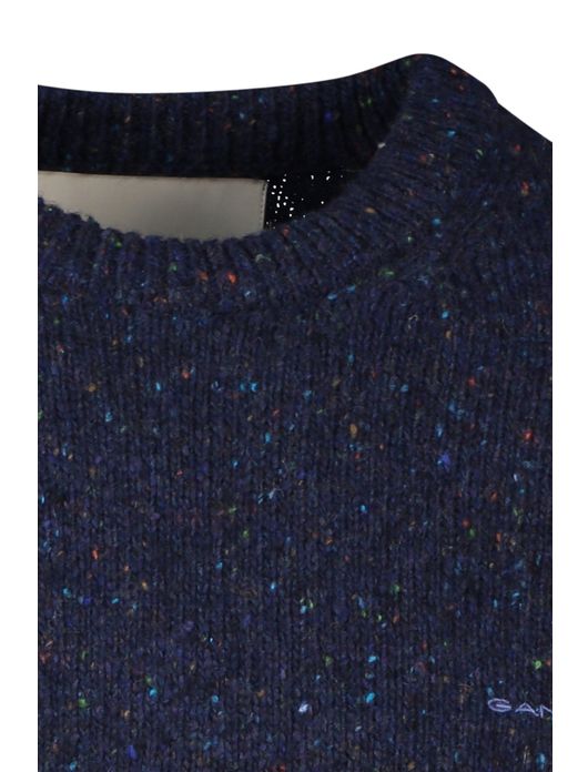 Gant trui donkerblauw ronde hals wol