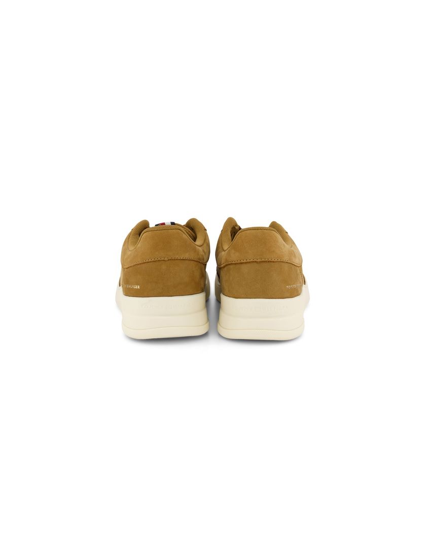 Tommy Hilfiger sneakers camel effen leer met veters