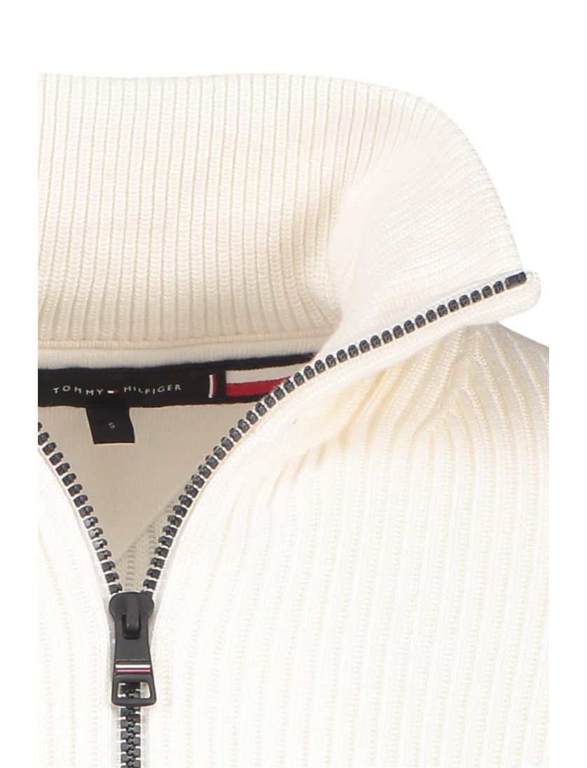 Katoenen Tommy Hilfiger trui opstaande kraag wit geprint