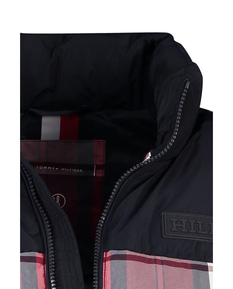 Tommy Hilfiger winterjas normale fit rood geruit