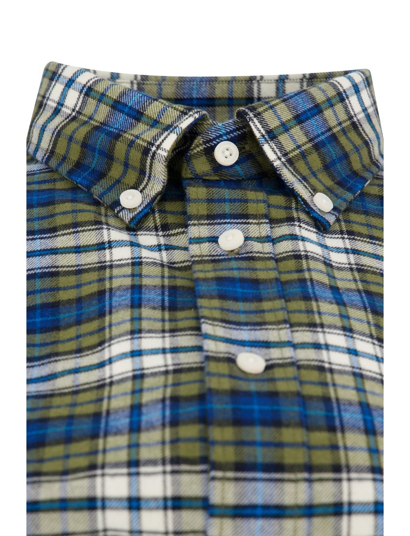 Tommy Hilfiger overhemd regular fit katoen blauw groen geruit