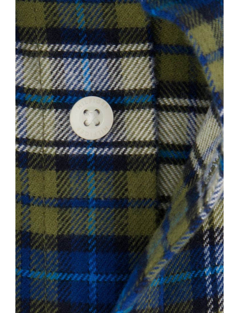 Tommy Hilfiger overhemd regular fit katoen blauw groen geruit