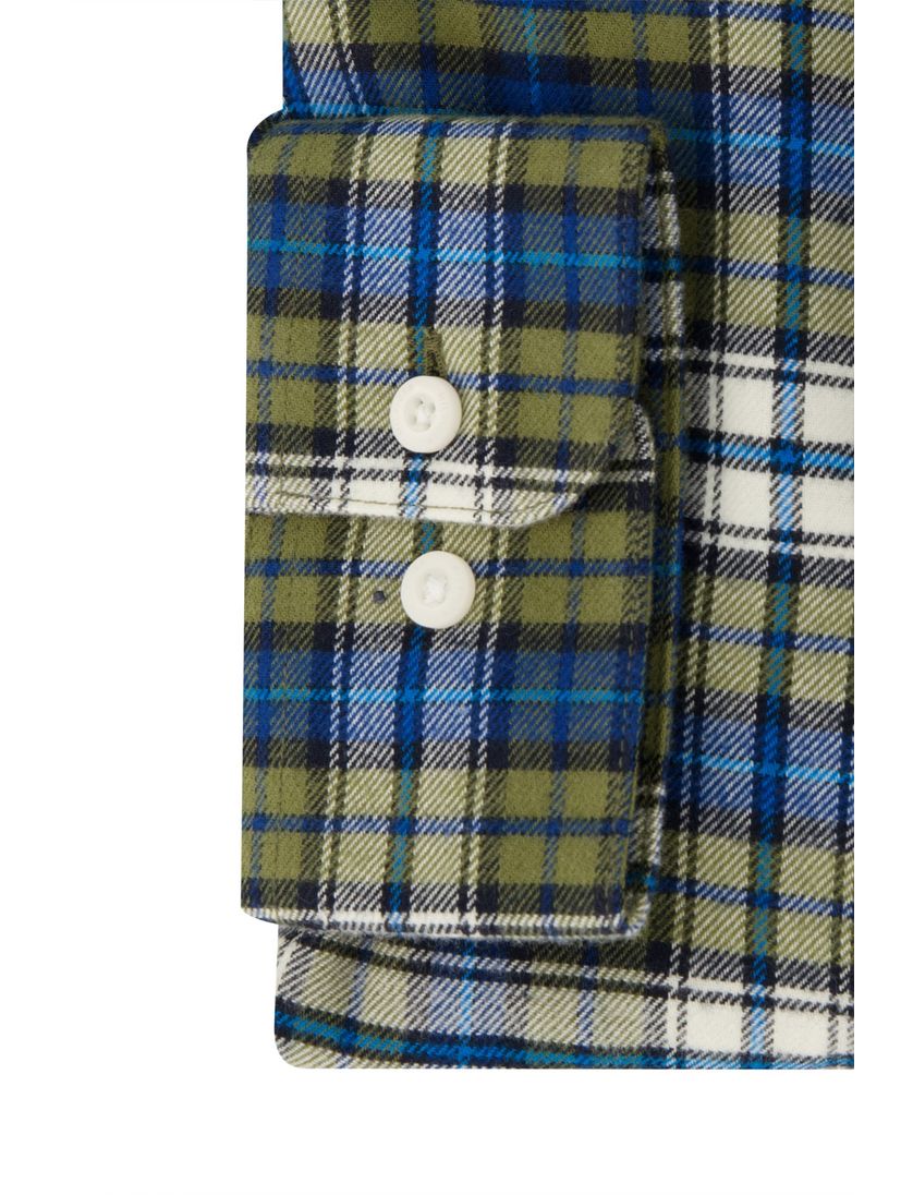 Tommy Hilfiger overhemd regular fit katoen blauw groen geruit