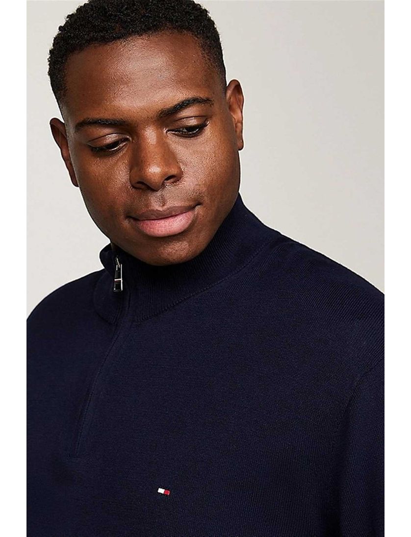 Tommy Hilfiger trui katoen navy Big&Tall normale fit