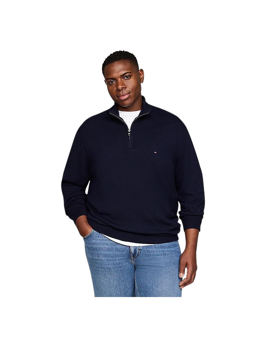 Tommy Hilfiger trui katoen navy Big&Tall normale fit