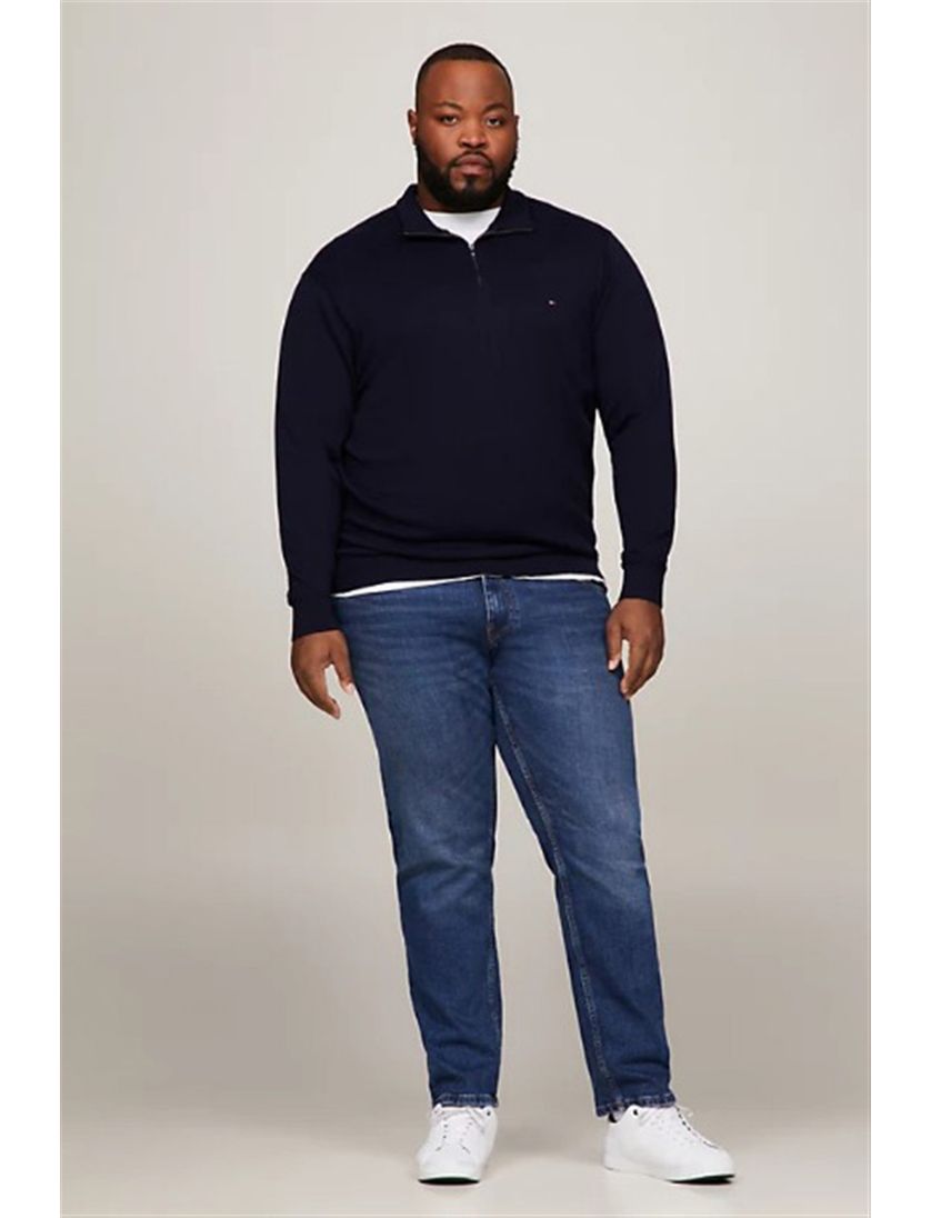 Tommy Hilfiger trui katoen navy Big&Tall normale fit