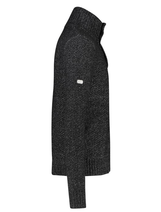 Superdry trui zwart opstaande hals en knopen