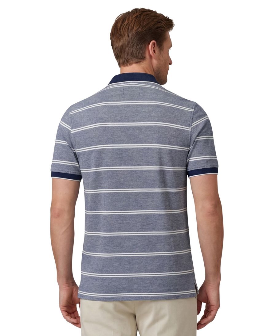 Portofino polo blauw gestreept katoen