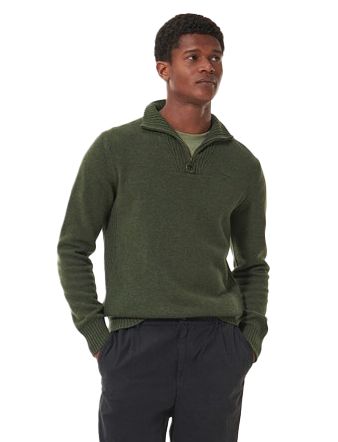 Barbour trui groen opstaande kraag wol