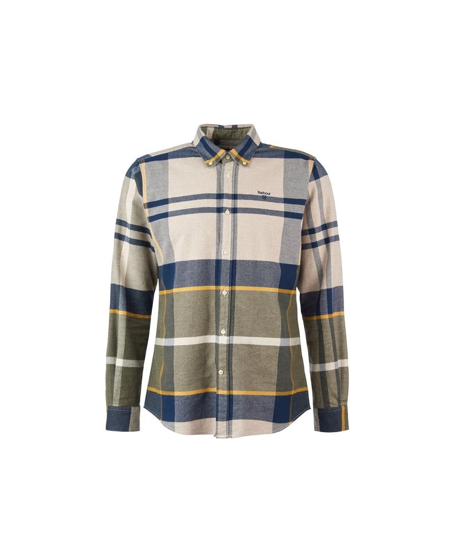 Barbour casual overhemd groen normale fit geruit katoen