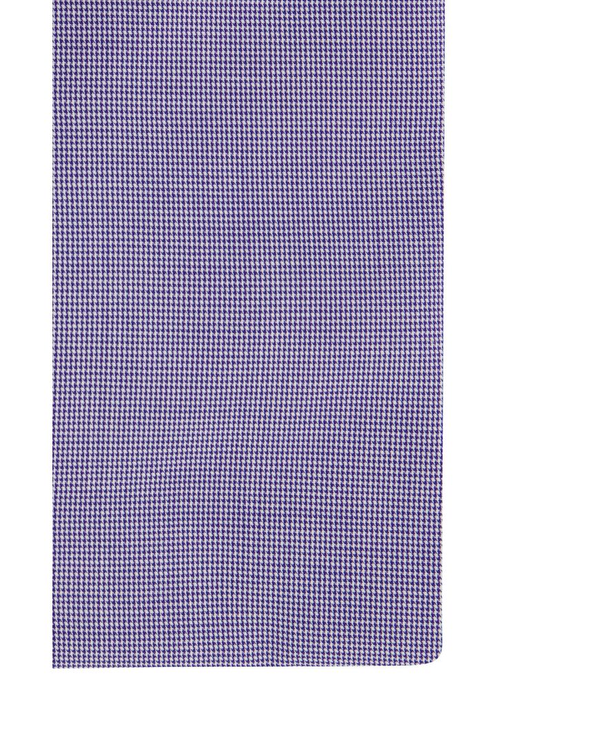 Eton overhemd blauw geruit katoen