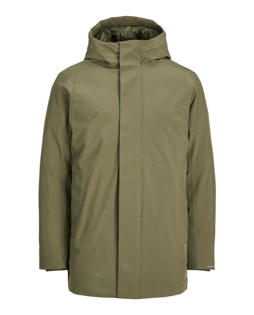 Jack & Jones tussenjas khaki effen rits normale fit