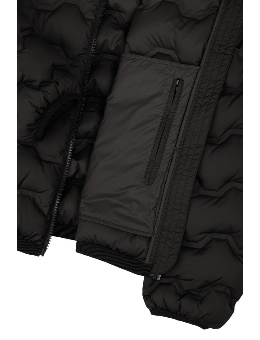 Colmar korte tussenjas zwart effen rits slim fit met capuchon