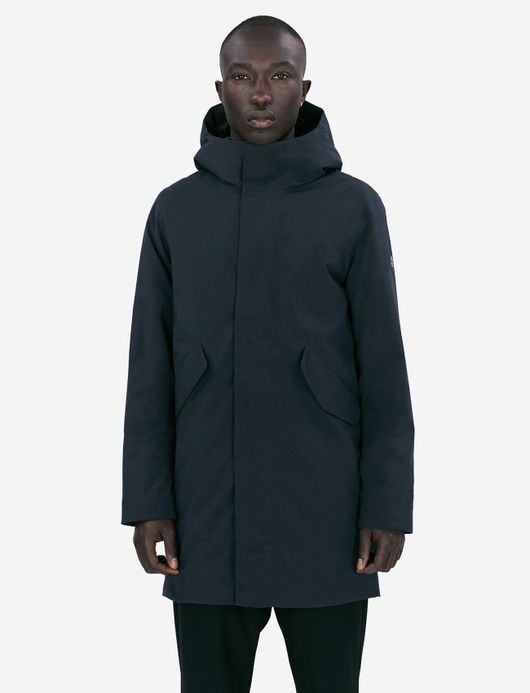 Elvine winterjas donkerblauw Hjalmar effen rits + knoop normale fit