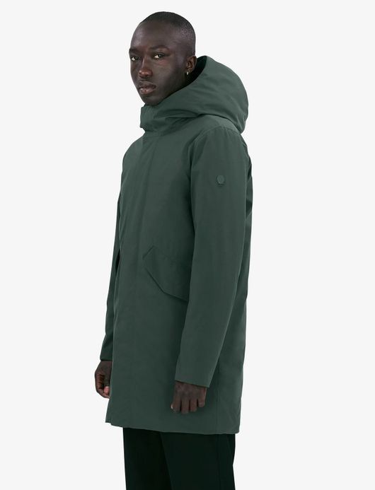 Elvine winterjas Hjalmar slate green effen rits + knoop normale fit