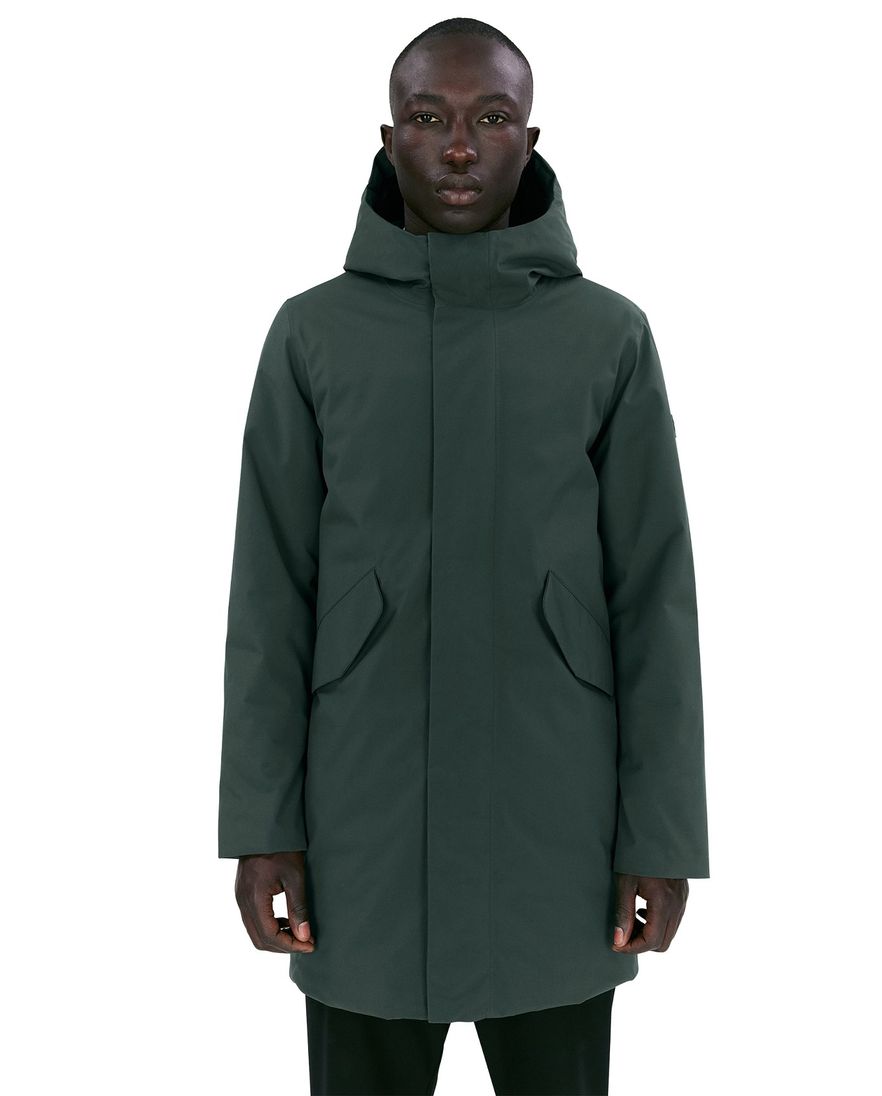 Elvine winterjas Hjalmar slate green effen rits + knoop normale fit