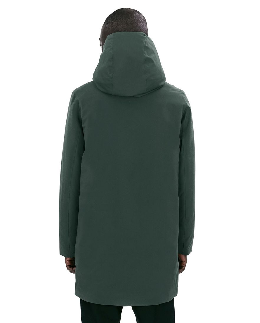 Elvine winterjas Hjalmar slate green effen rits + knoop normale fit