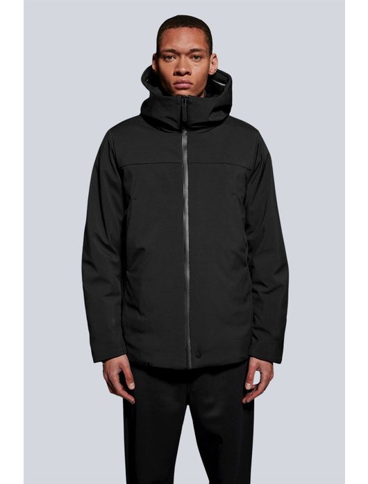 Zwarte winterjas Elvine Phil effen rits normale fit