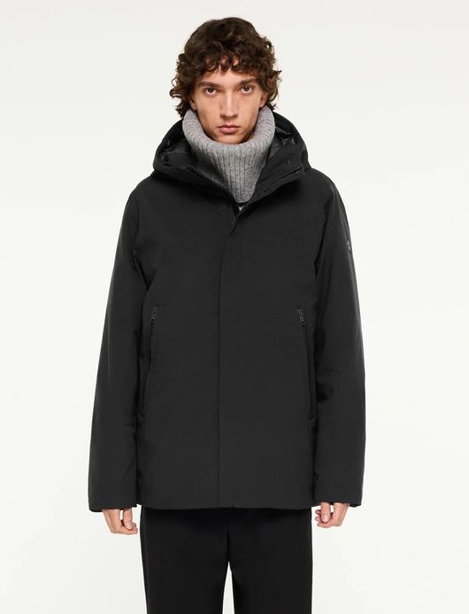 Zwarte winterjas Elvine Vhinner effen rits normale fit