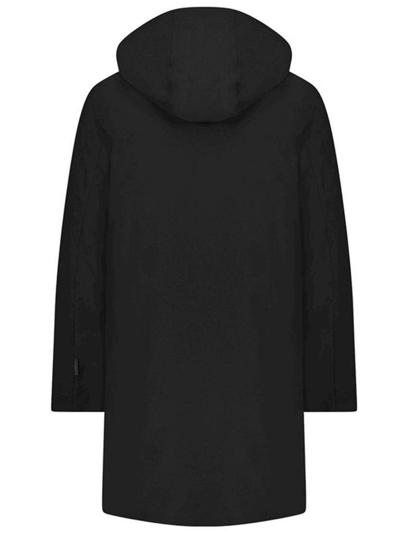 Zwarte winterjas Elvine Jeffrey effen rits normale fit