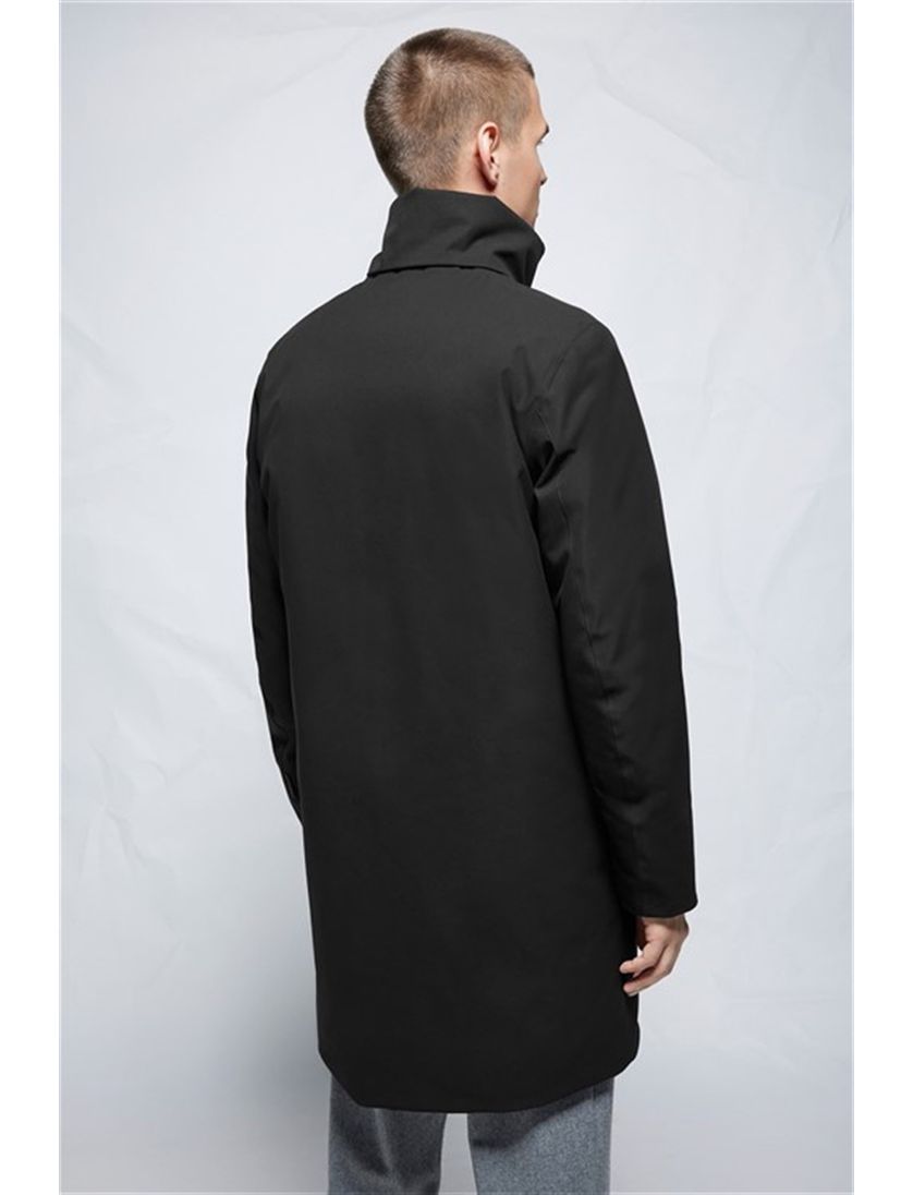 Zwarte winterjas Elvine Jeffrey effen rits normale fit