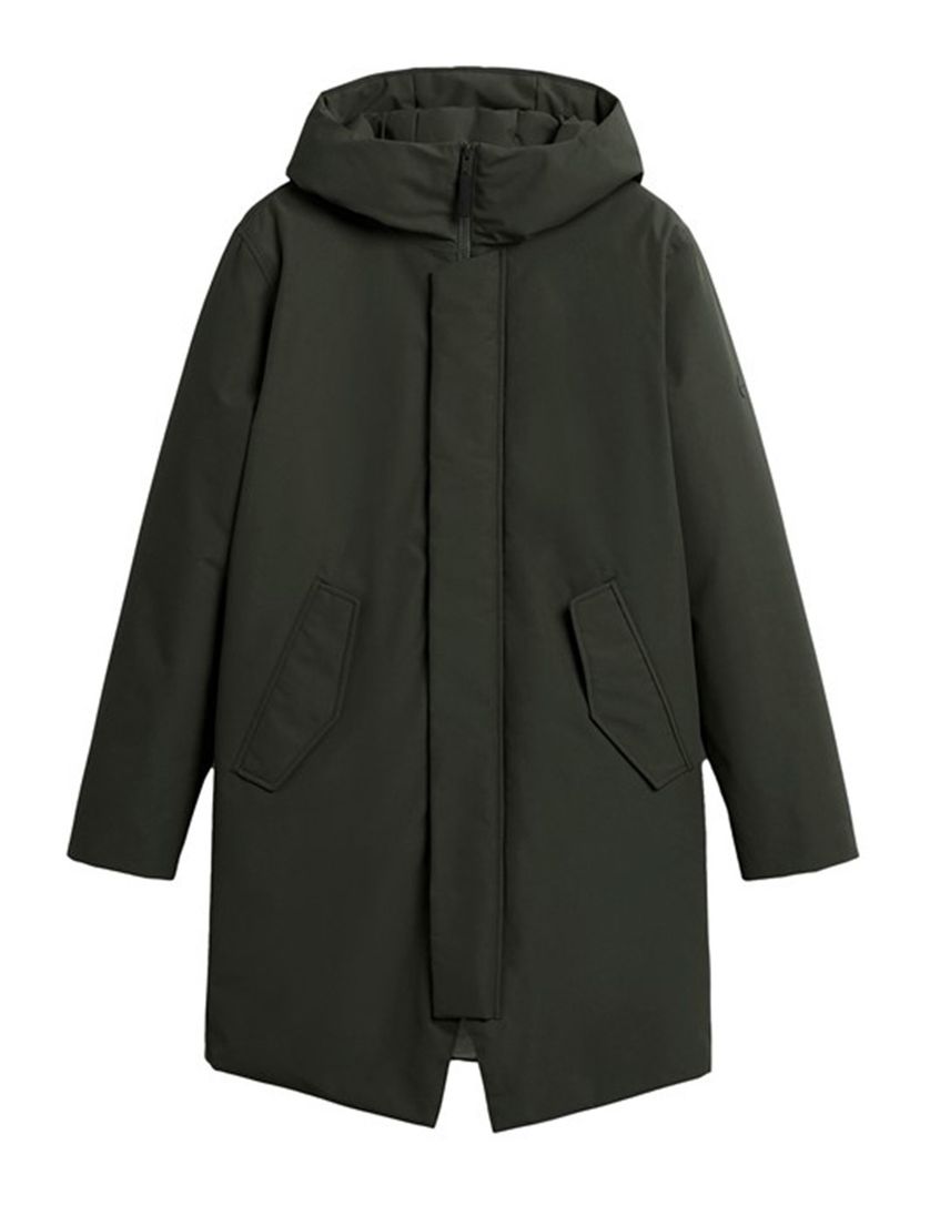 Elvine winterjas Gunter groen effen rits normale fit