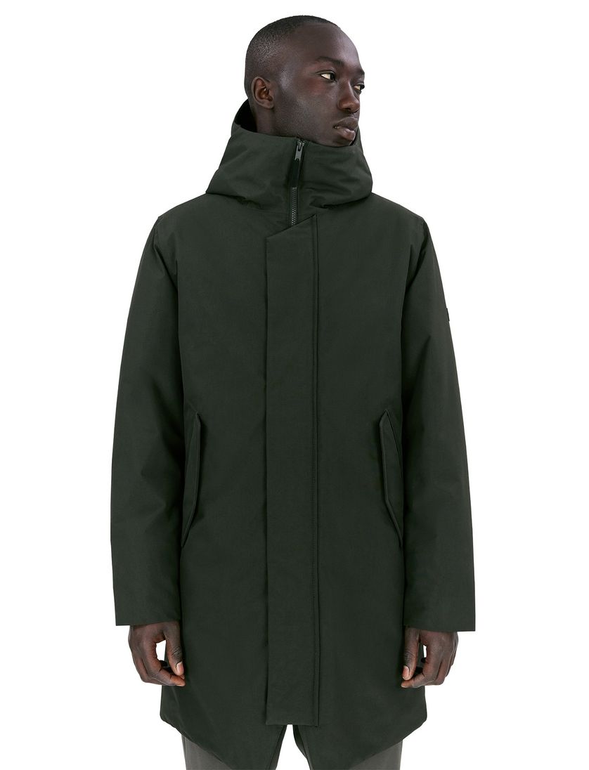 Elvine winterjas Gunter groen effen rits normale fit