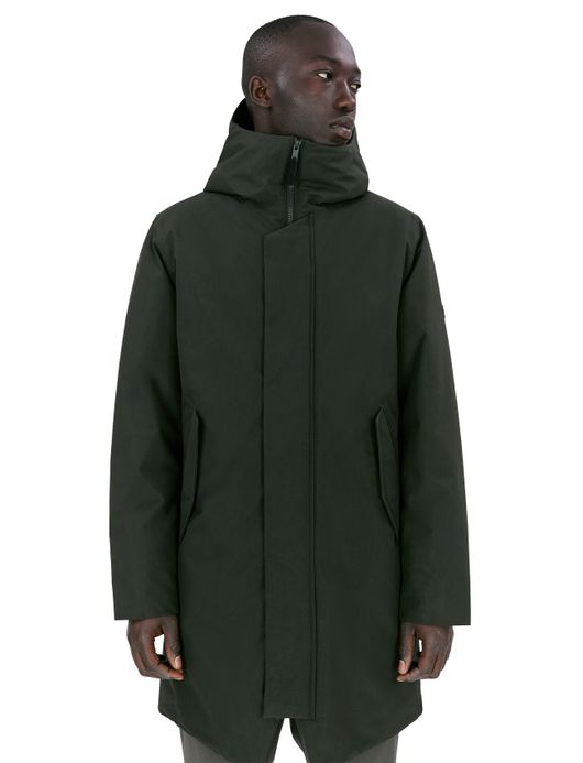 Winterjas donkergroen Elvine Gunter effen rits normale fit