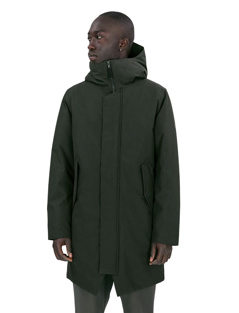 Elvine winterjas Gunter groen effen rits normale fit