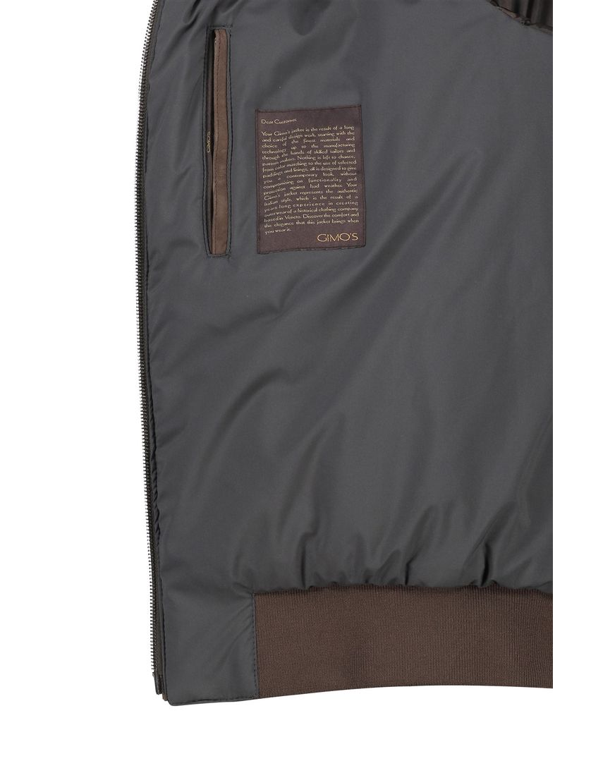 Gimo's winterjas leer bruin normale fit