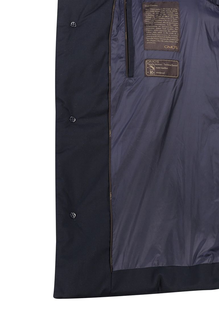 Gimo's winterjas donkerblauw borstzakken