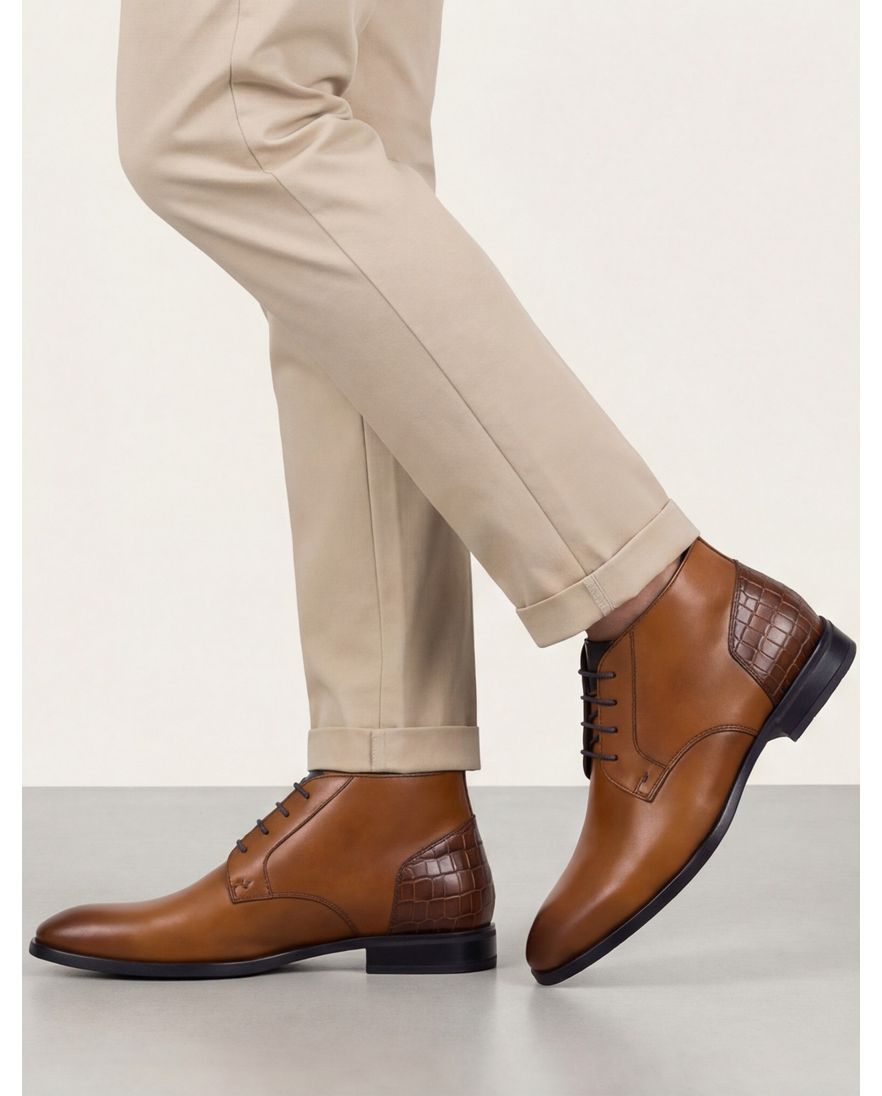 Lederen nette veterschoenen Giorgio bruin