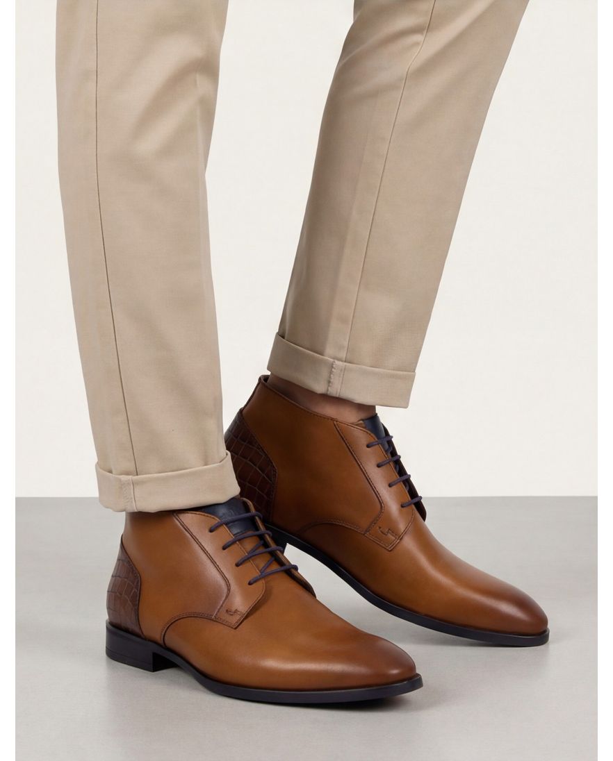 Lederen nette veterschoenen Giorgio bruin