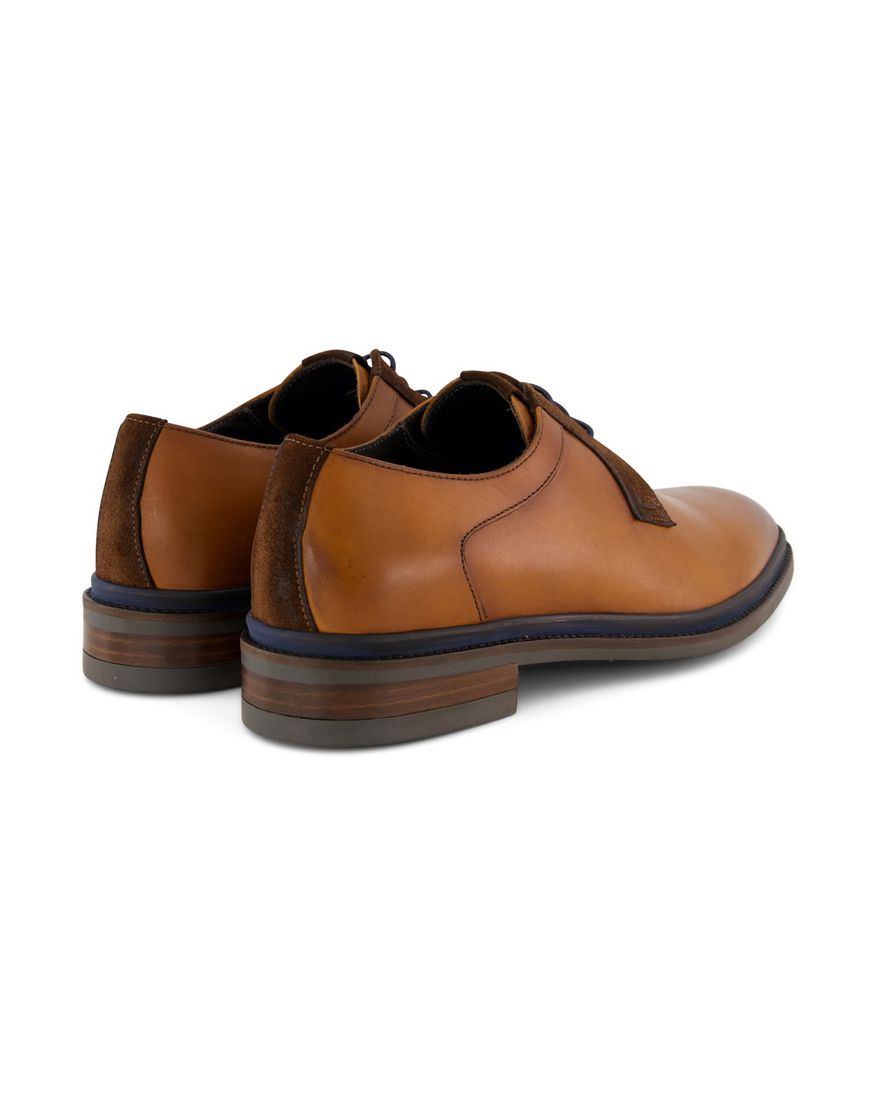 Giorgio nette lage veterschoenen bruin effen leer