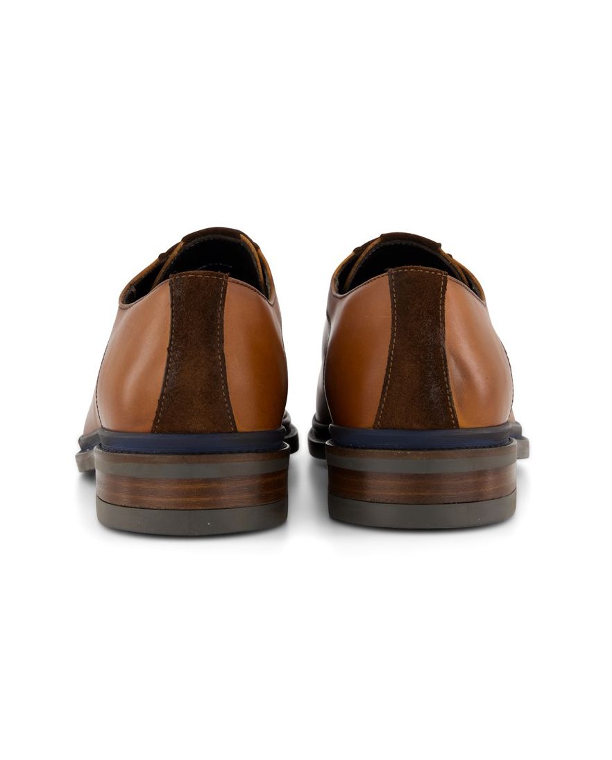 Giorgio nette lage veterschoenen bruin effen leer