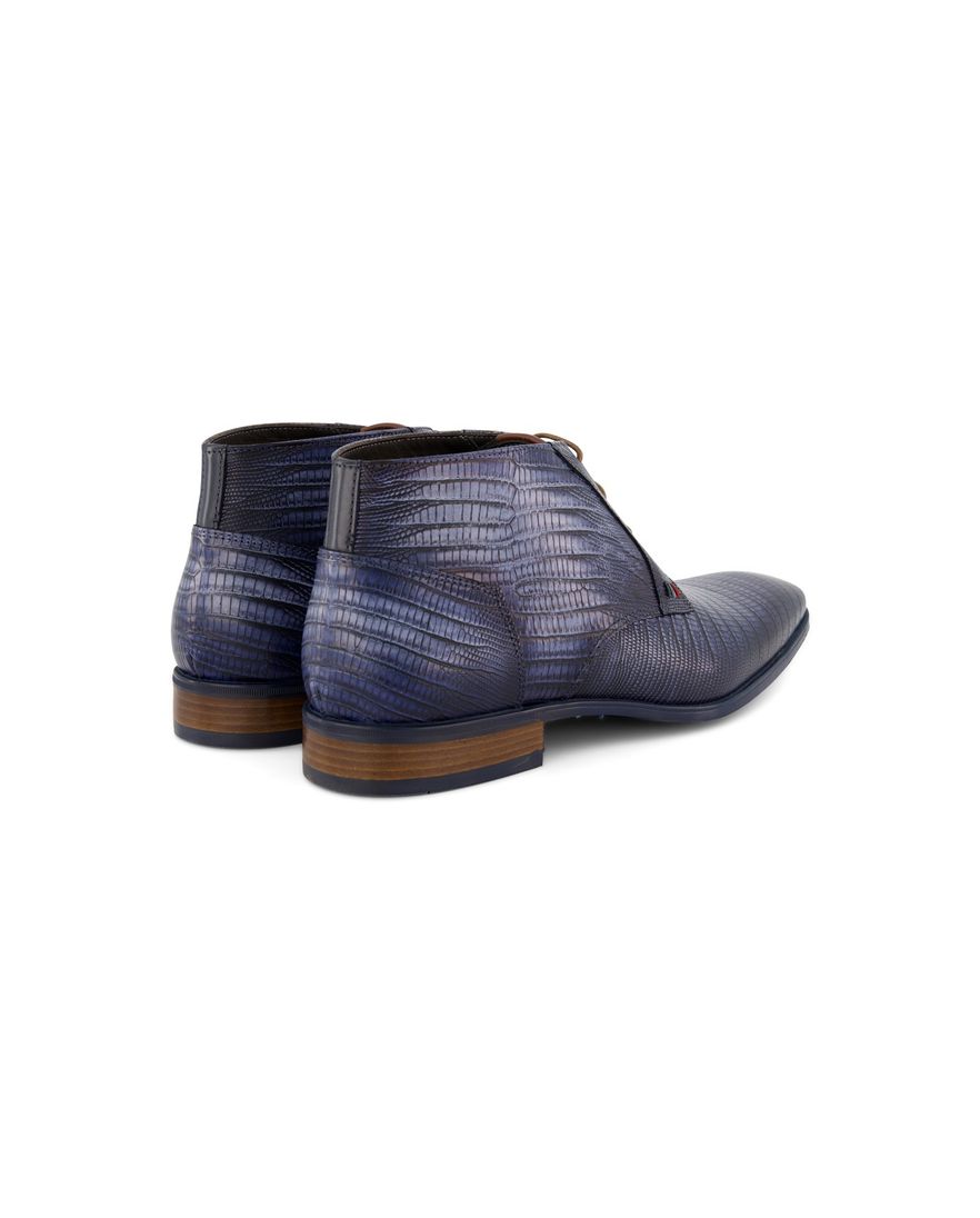 Giorgio nette veterschoenen blauw met print leer