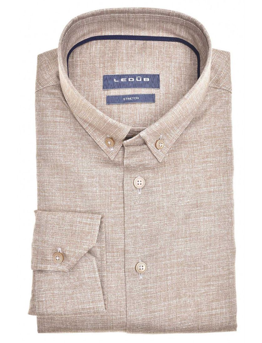 Ledub overhemd Modern Fit zand