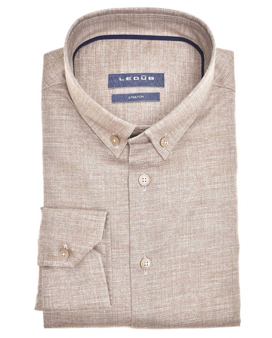 Ledub overhemd Modern Fit zand