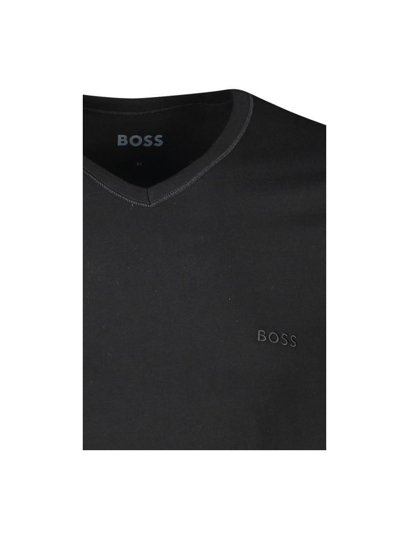 Hugo Boss t-shirt zwart effen 3 pack katoen
